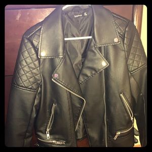 BooHoo leather biker jacket